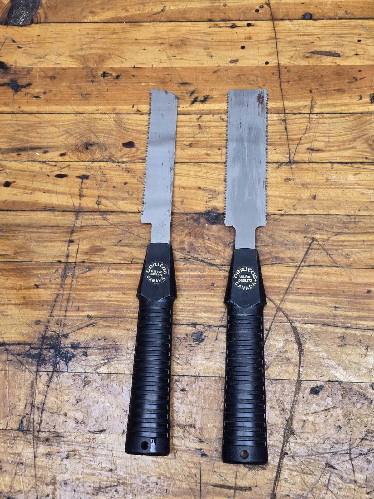 Pair Veritas Flush Cut Hand Saws Woodworking Tool Smooth Fine Tooth Double Side