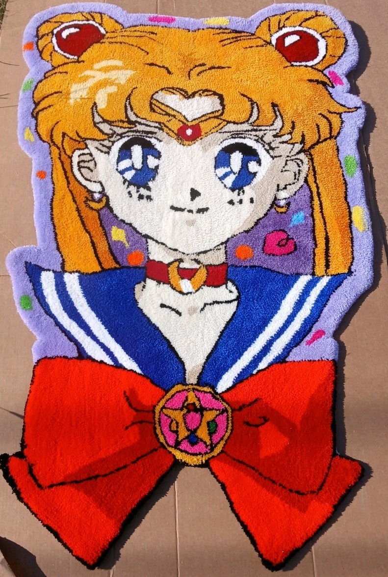 Usagi Tsukino  *RARE Tufted Japanese Anime Sailor Moon AreaRug Wall Art  53