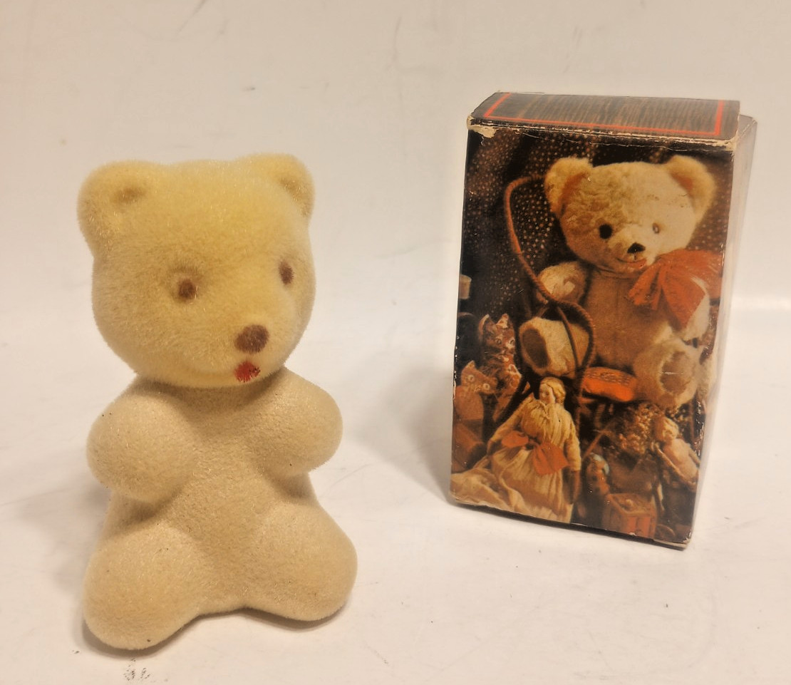Vintage Avon 1 oz. Fuzzy Bear Occur Cologne Bottle Full w/ Box Flocked