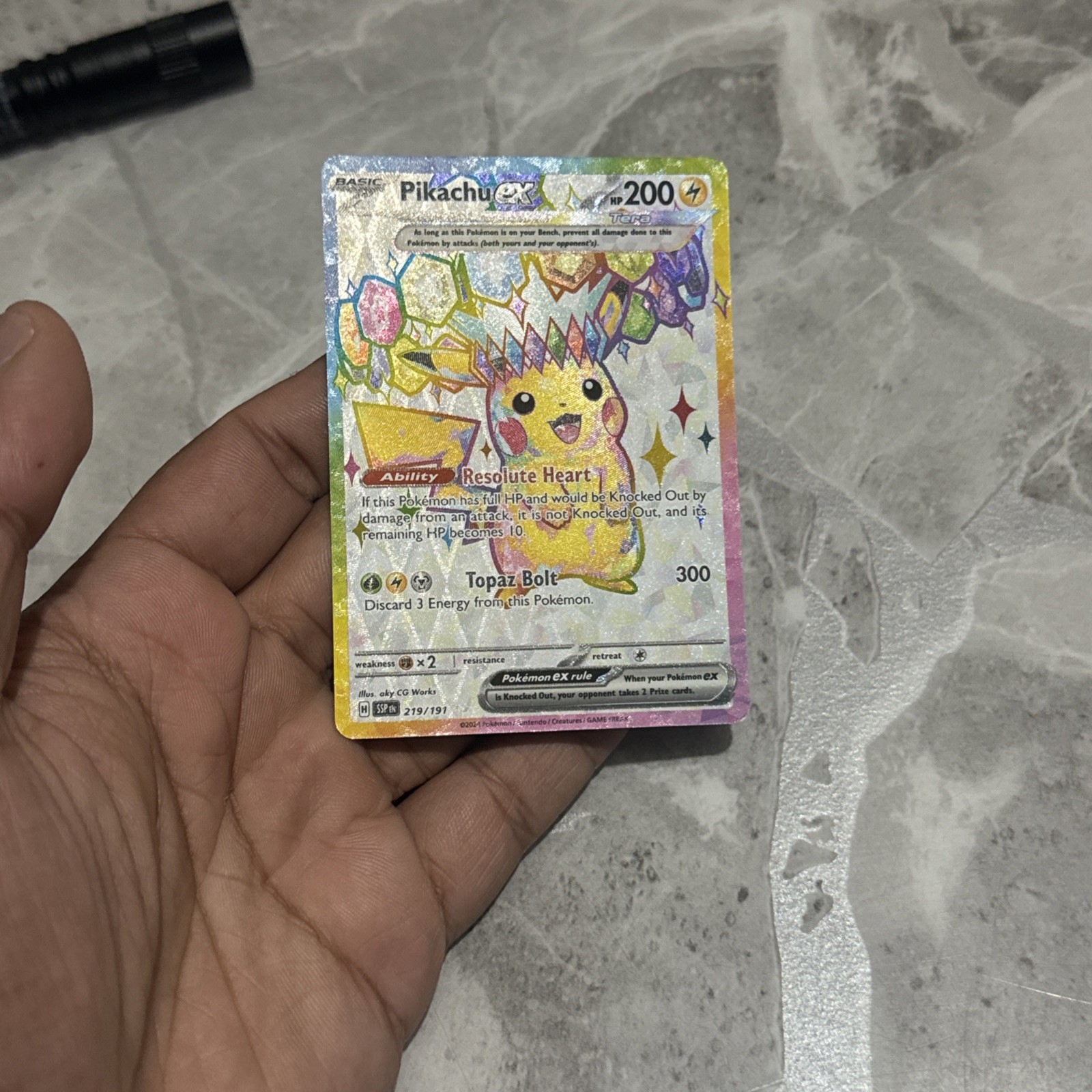 Pokémon TCG Pikachu EX 219/191 Surging Sparks Ultra Rare - Near Mint/Mint