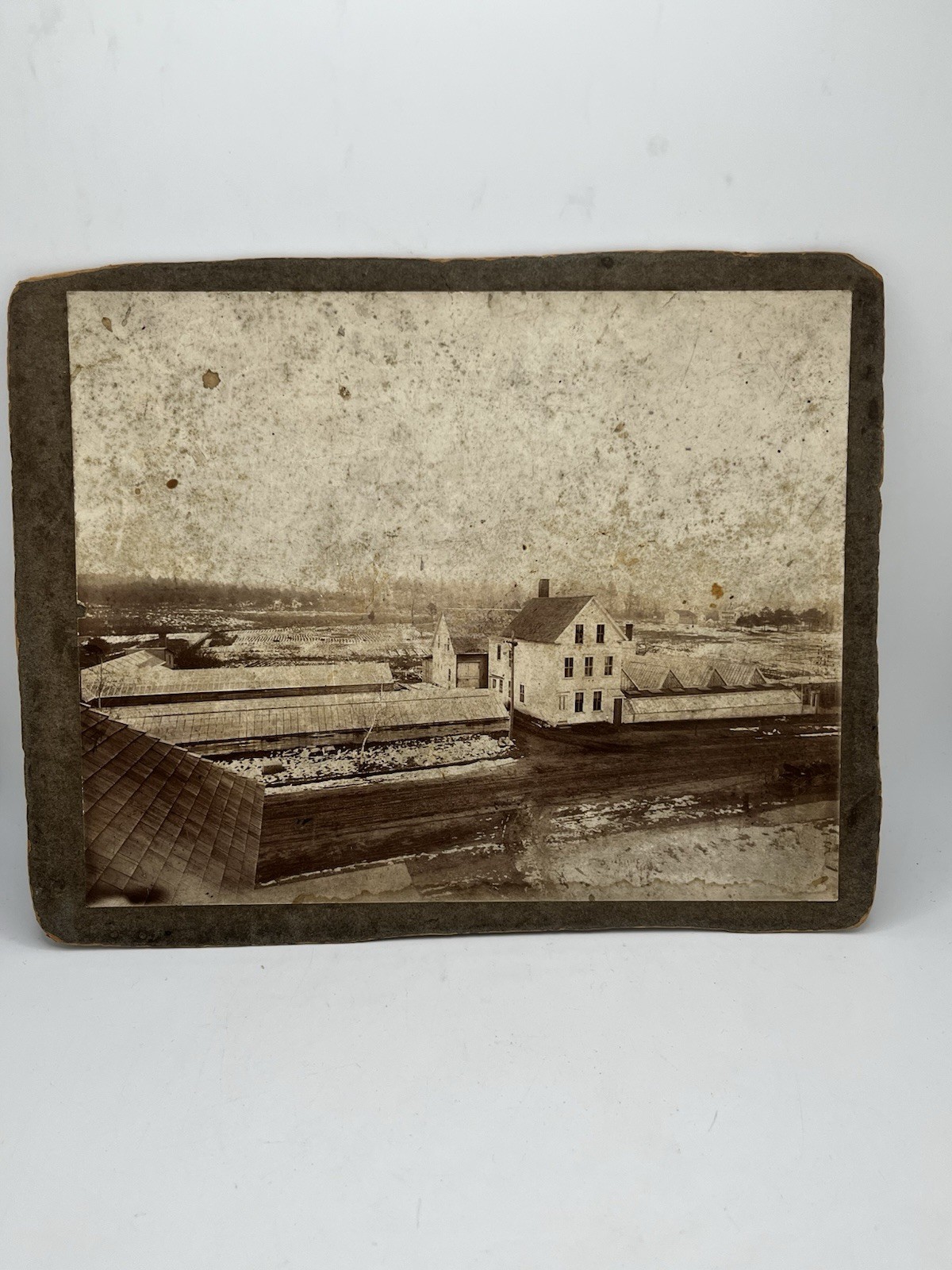 Antique 19th C Photo JG Ellinwood Manchester NH Industrial Agriculture Farm Land