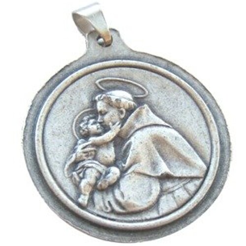 St. Anthony / St. Christopher- Pewter medal(3.2cm-1.3\
