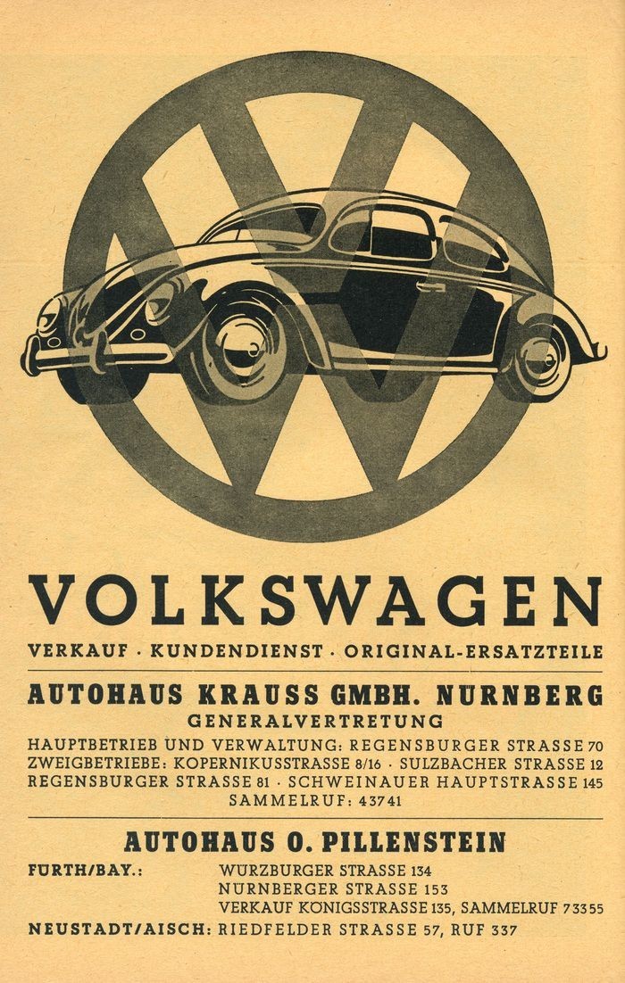 Volkswagen ad, c. 1955 Car Vintage Style Repro Print Poster 13x19