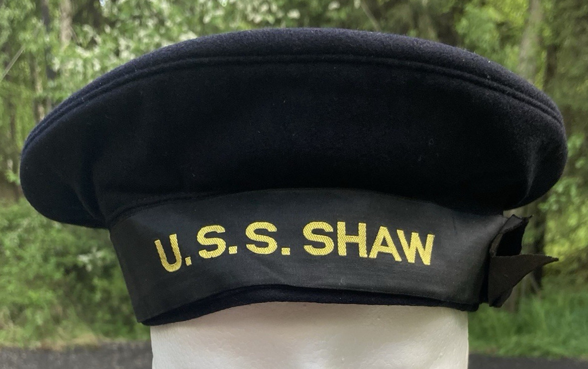 Original US Navy Flat Hat Cap USS Shaw DD-373 Destroyer WWII Pearl Harbor