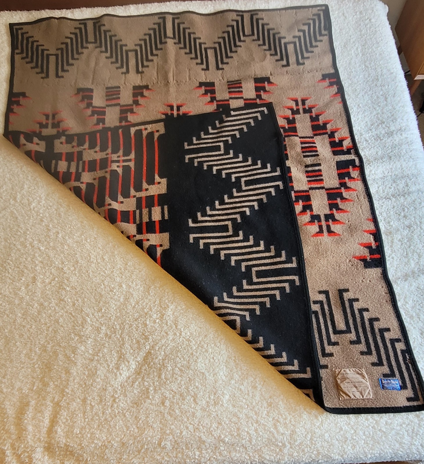 Vintage Wool Double Sided 1989 Pendleton Beaver State Pendleton Blanket