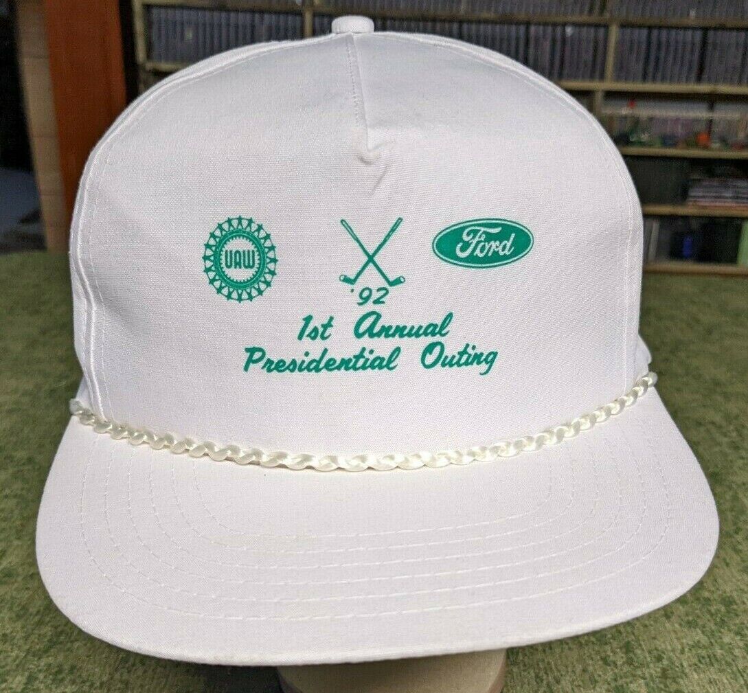 Vintage Ford employee 1st annual Presidential Outing Hockey UAW Hat Cap 1992