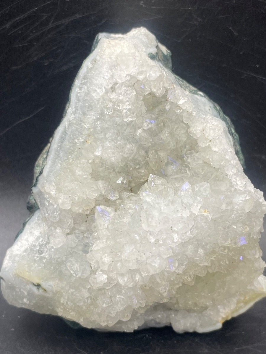 MM QUARTZ CRYSTAL W/ STALACTITE FORMATION IN NATURAL GEODE MINERAL SPECIMENS