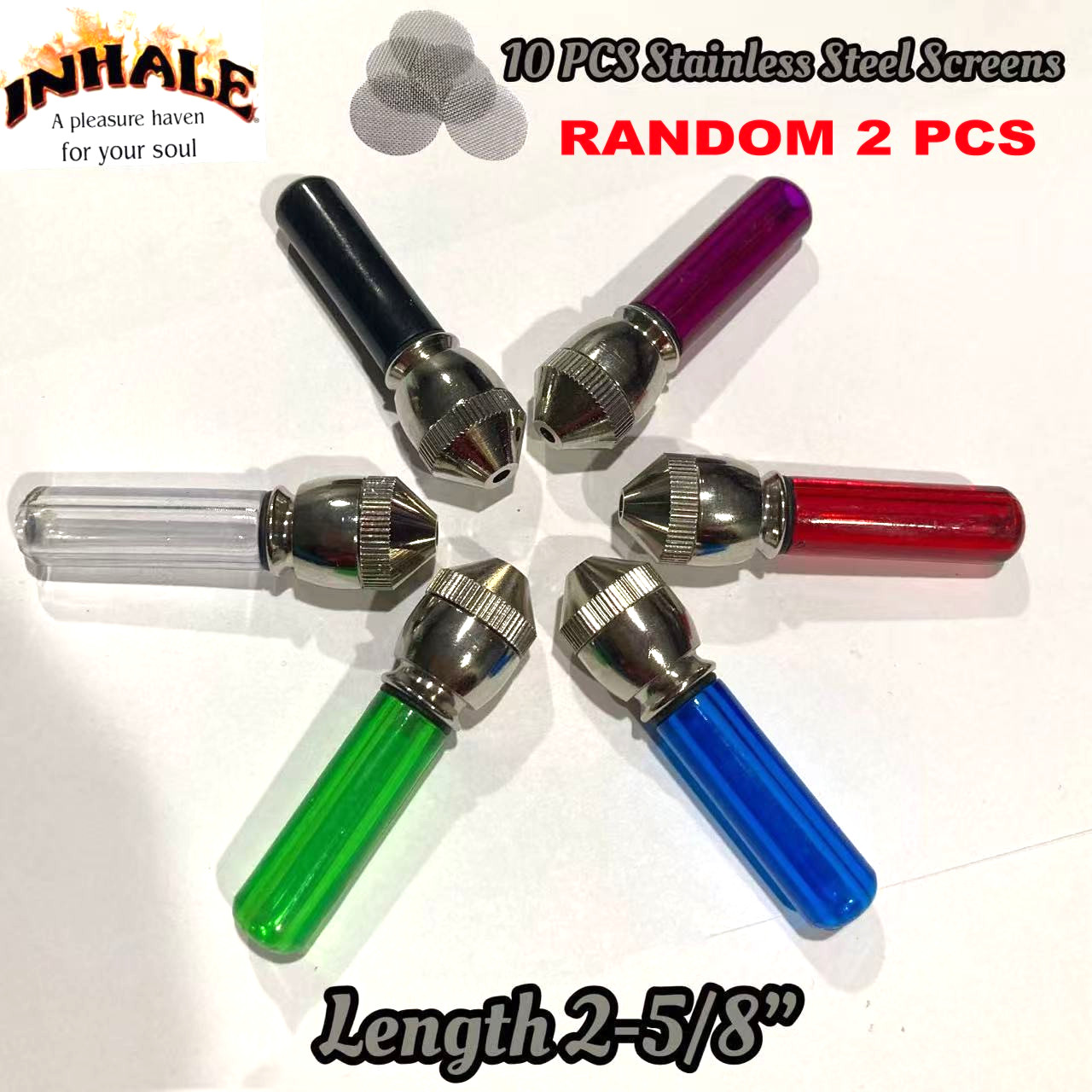 Inhale Random 2 PCS Sneak A Toke with Acrylic Mouth tips