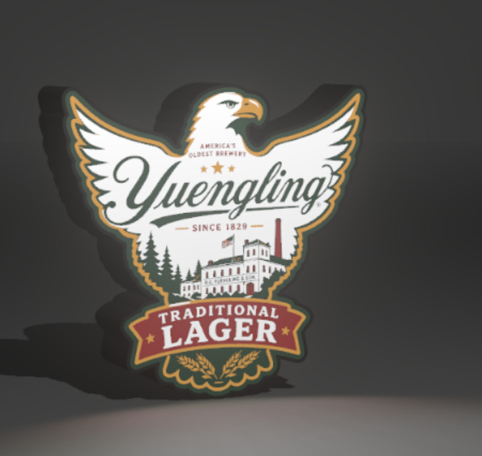 Yuengling Beer 3D Light Box Sign Eagle Traditional Lager Cave Decor