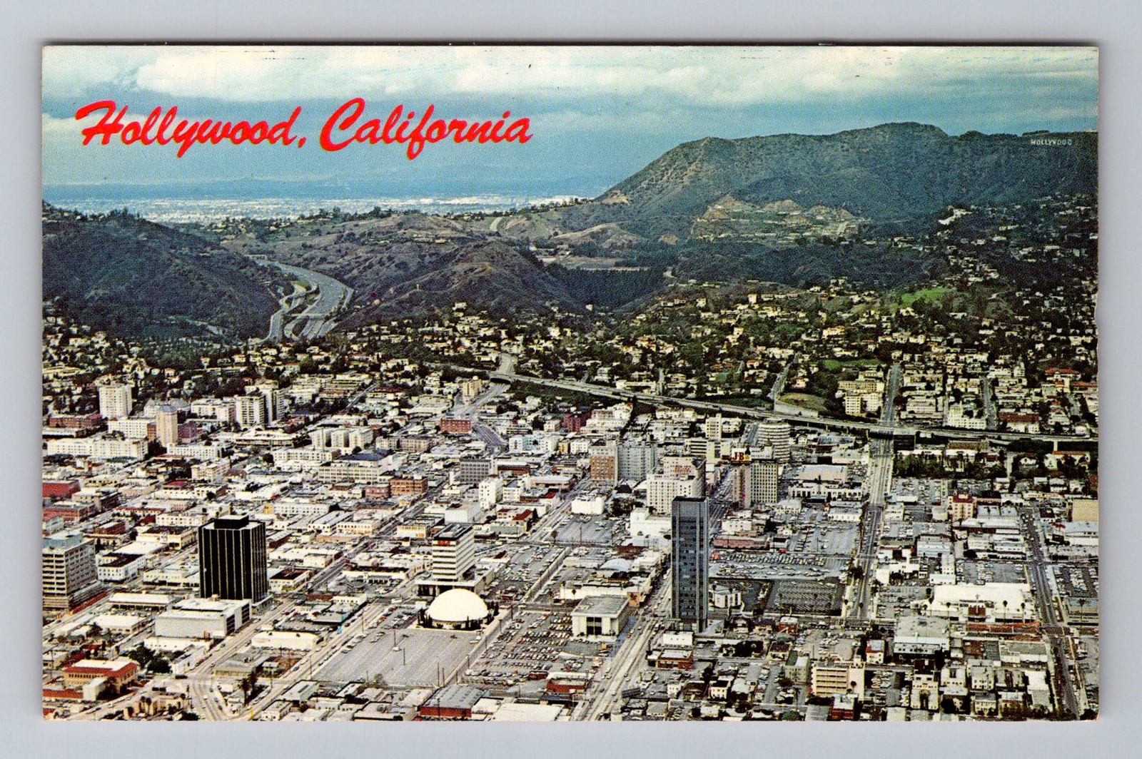 Hollywood CA-California, City Aerial View, Vintage Postcard