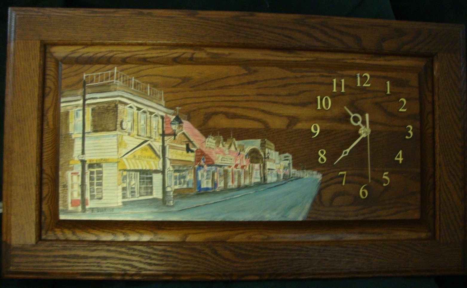 TWO HARBORS LAKE COUNTY MN DOWNTOWN HANDMADE PAINTED WOOD CLOCK~ULLRICH~1st AVE~