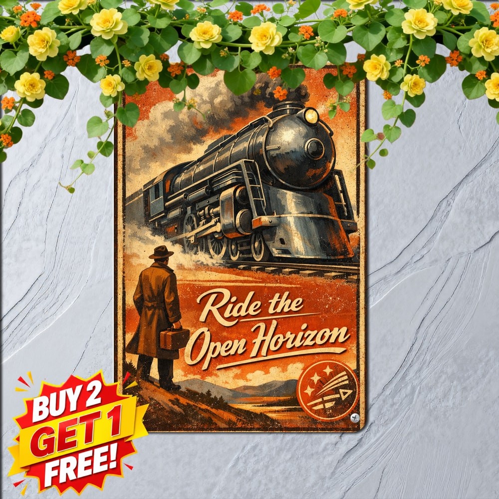 Vintage Railroad Express Locomotive Train Sign Metal Tin Sign 8x12