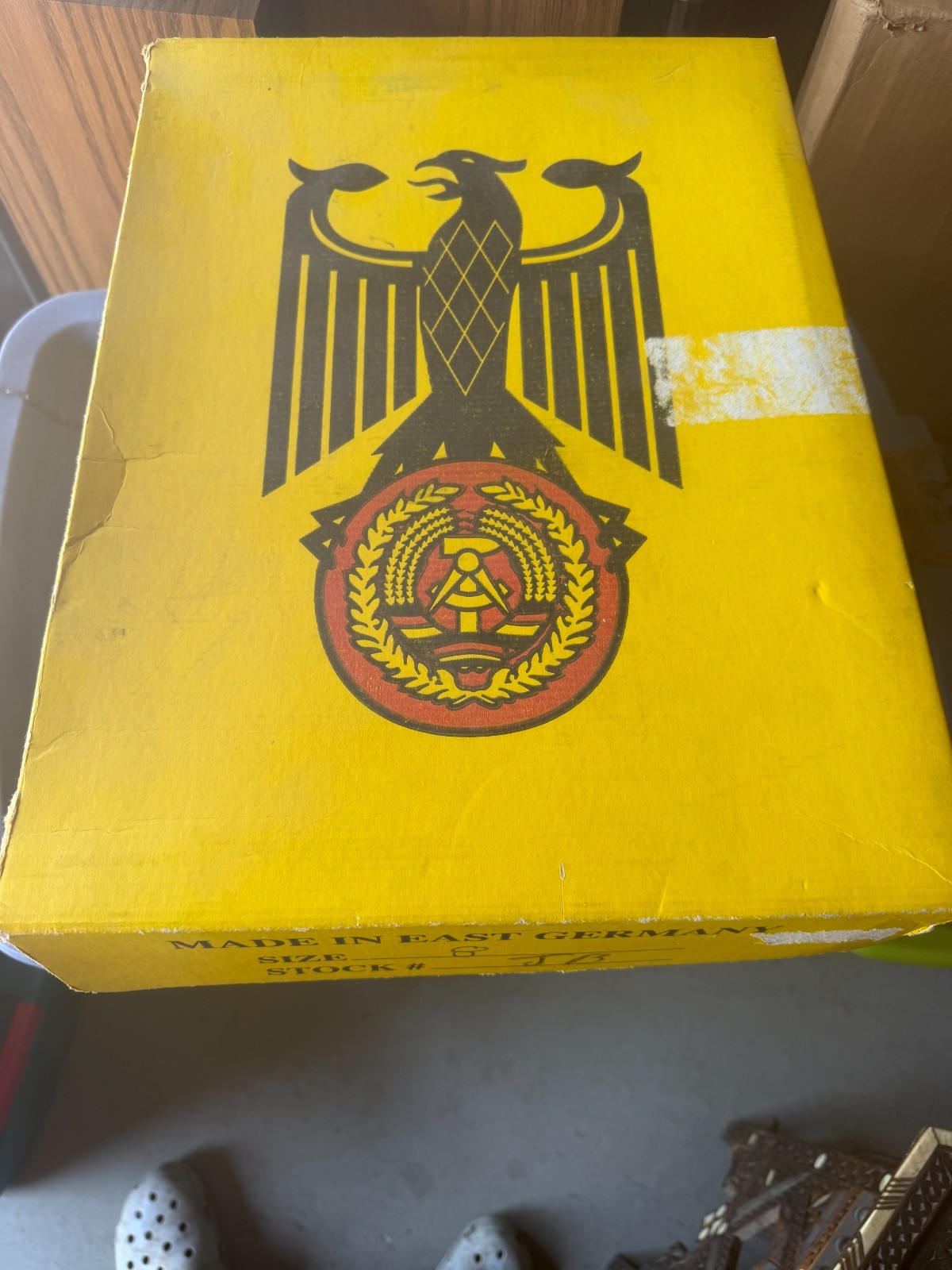 Vintage East German DDR NVA Black Leather Military Jackboots Size 8 w/ Box