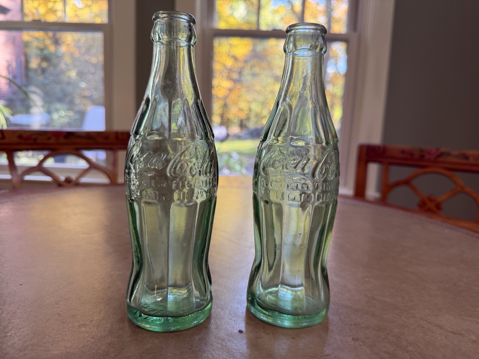 2 Vintage Dec 25 1923 Green Coca Cola Bottles Kansas City Mo & Chicago IL Hobles