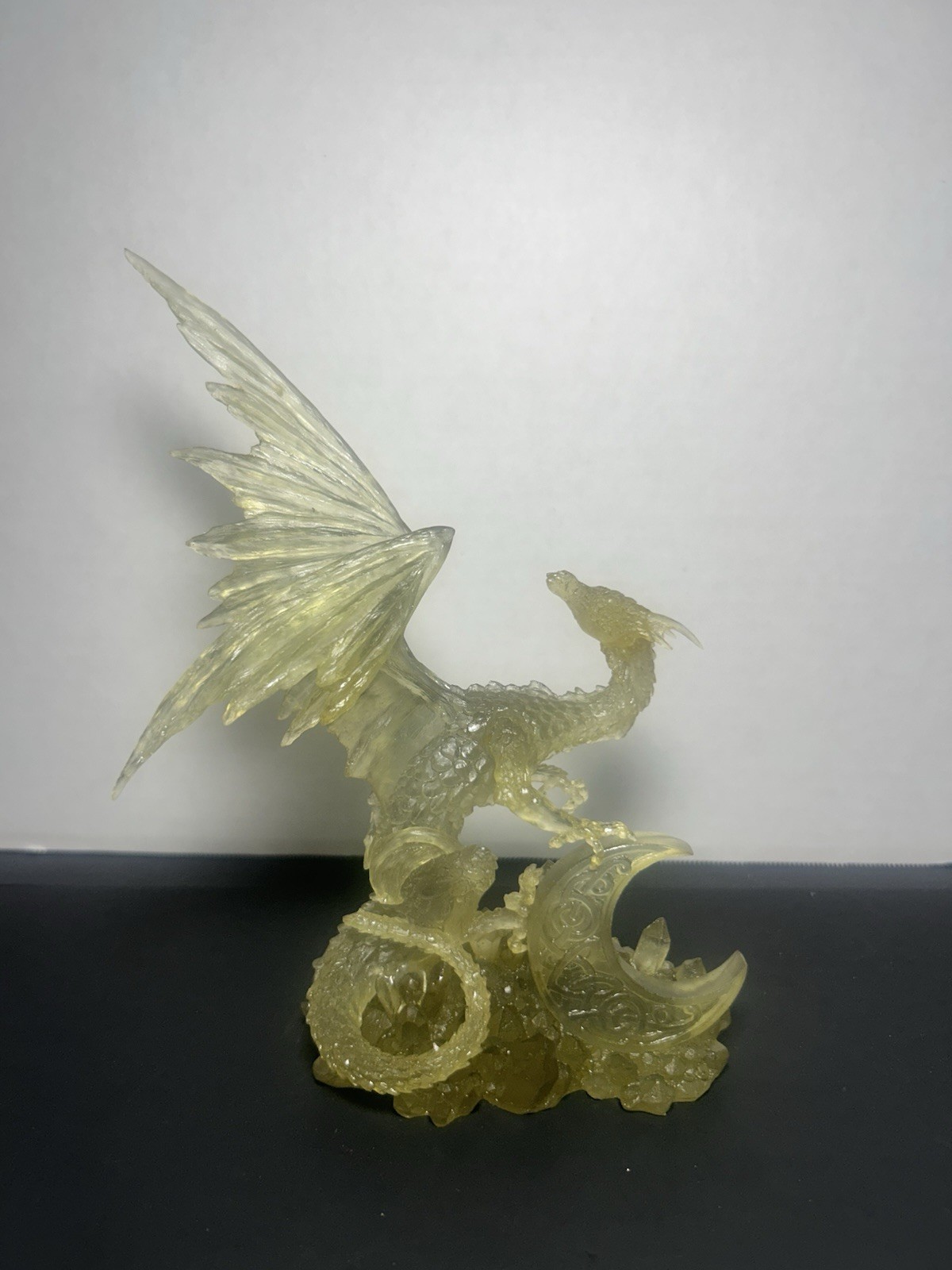 Andrew Bill Clear Dragon Statue Figurine Signed TDS 2002 Limited #'d 2000 Read