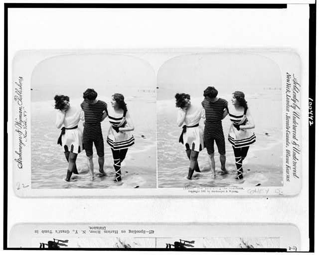 Photo of Stereograph,Heartbreakers along the Seashore,Bathing Beauties,c1898