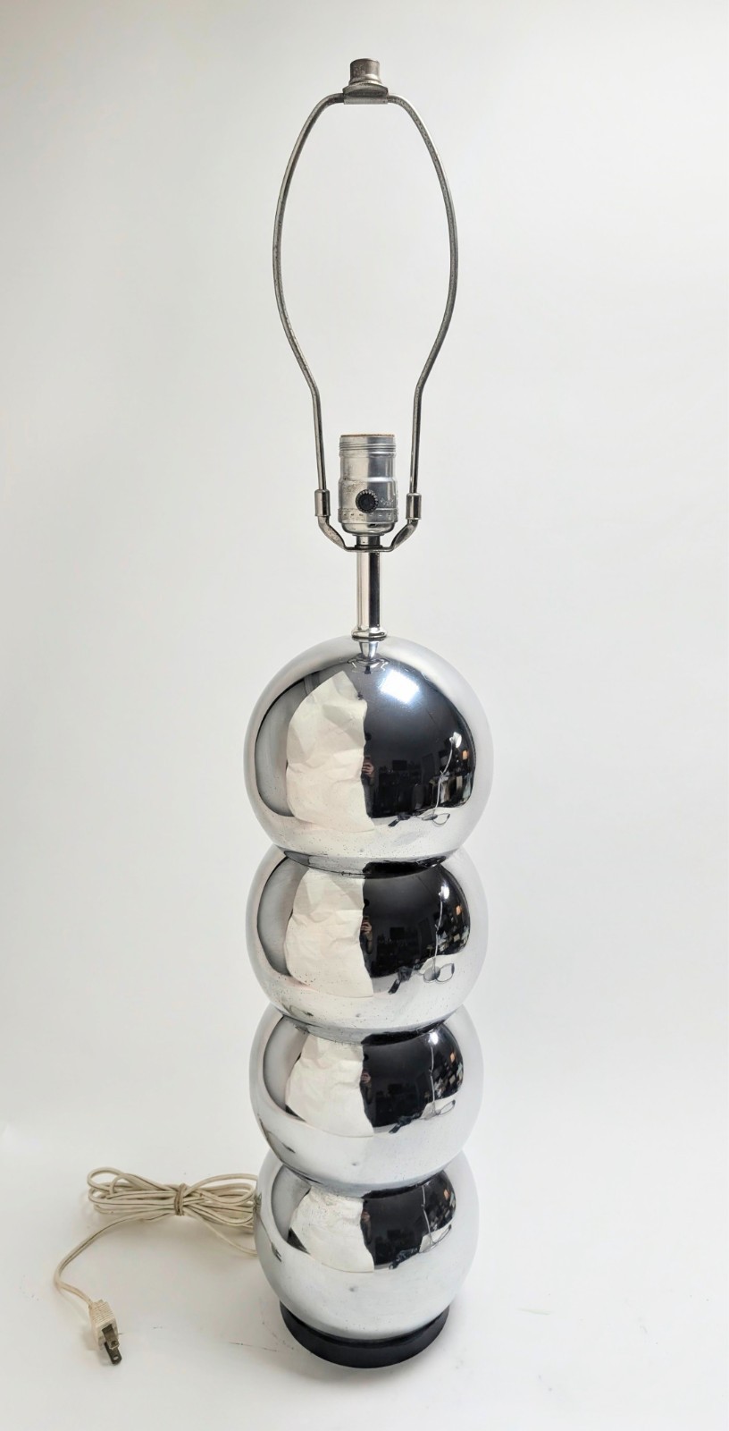  Vintage Robert Sonneman George Kovacs Chrome Orb table Lamps Mid Century 1960