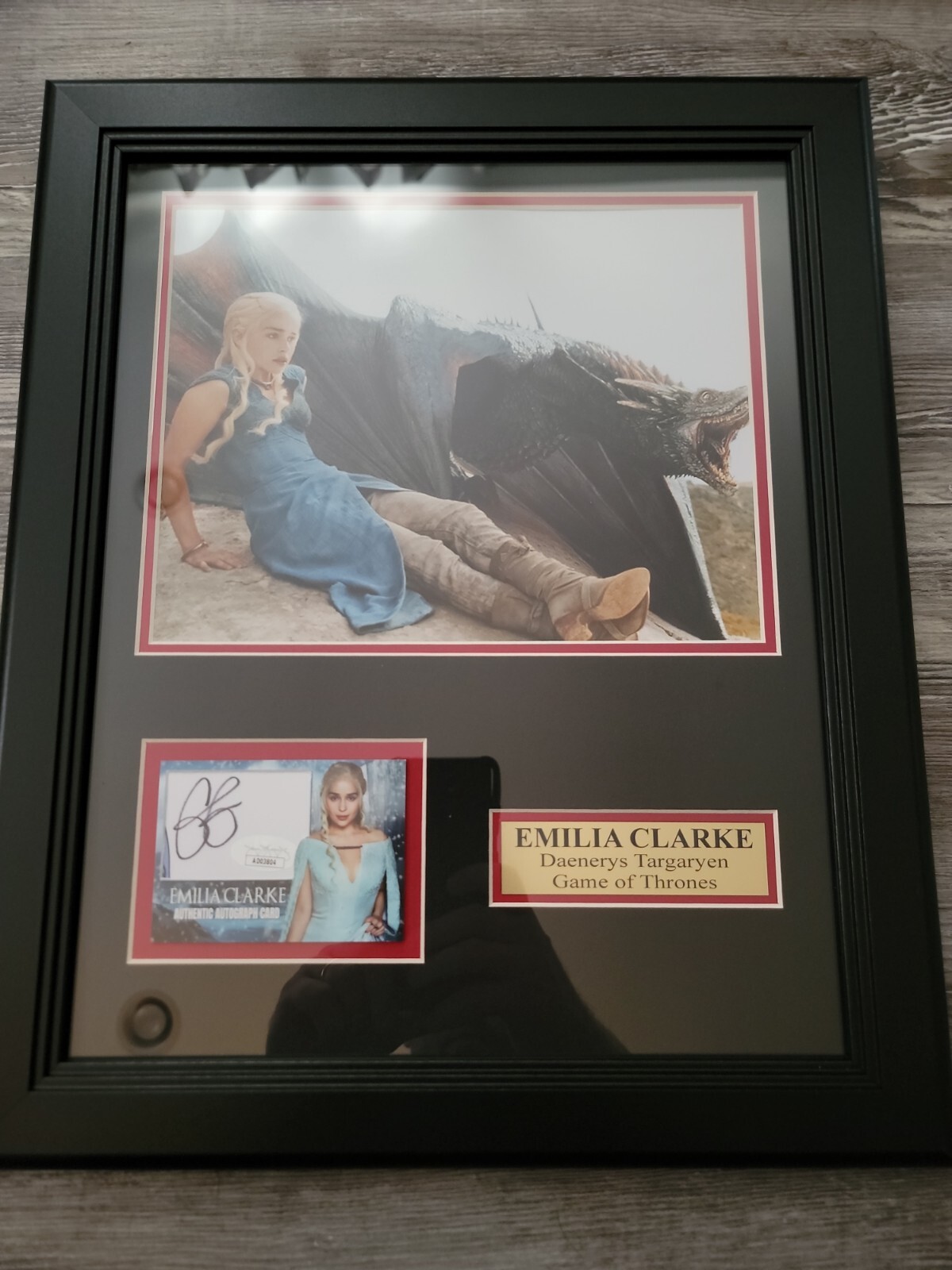Emilia Clarke Game of Thrones Daenerys  Signed Autograph Framed Photo JSA 