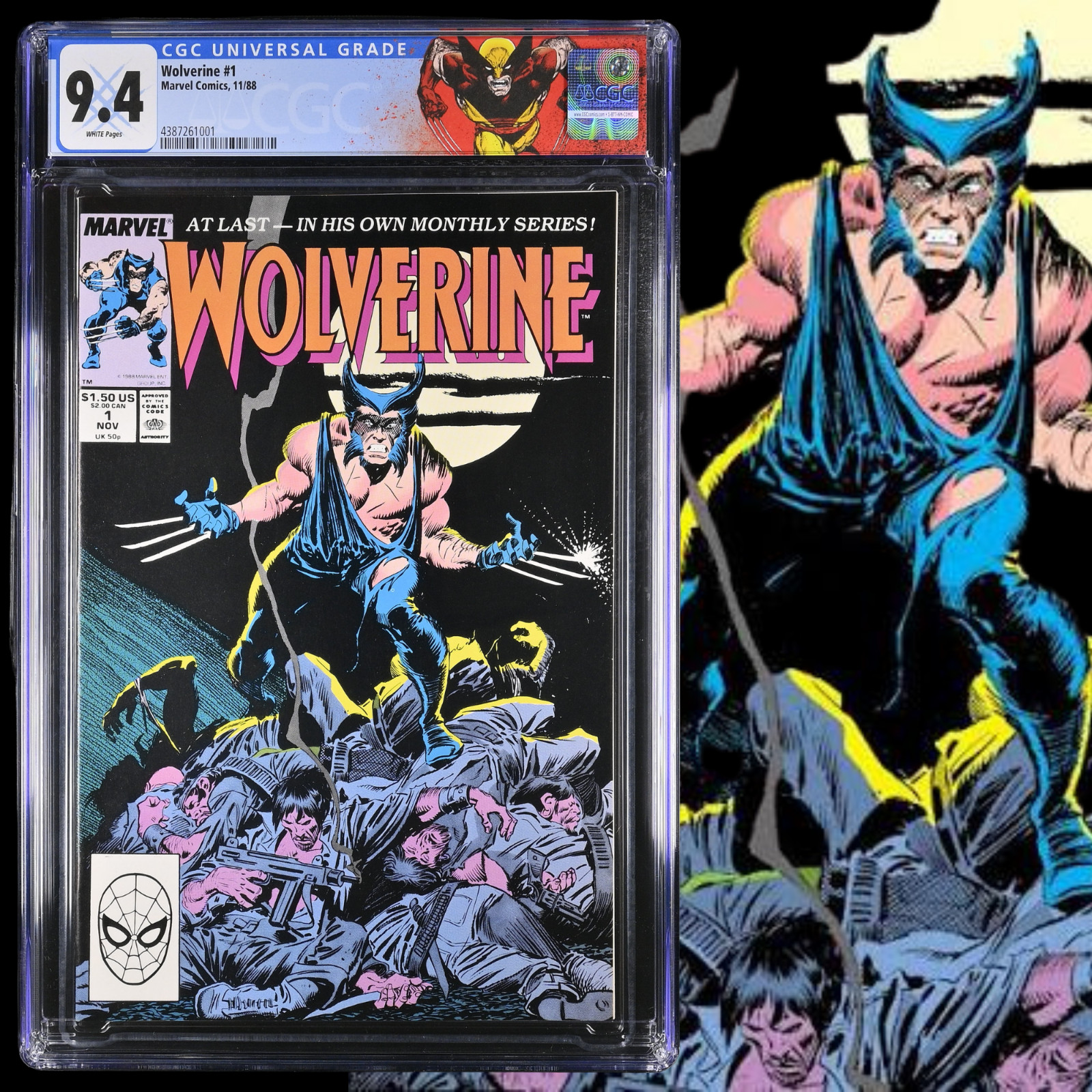 WOLVERINE #1 (Marvel, 1988) CGC 9.4 WP 1st Appearance of Patch CUSTOM CGC LABEL