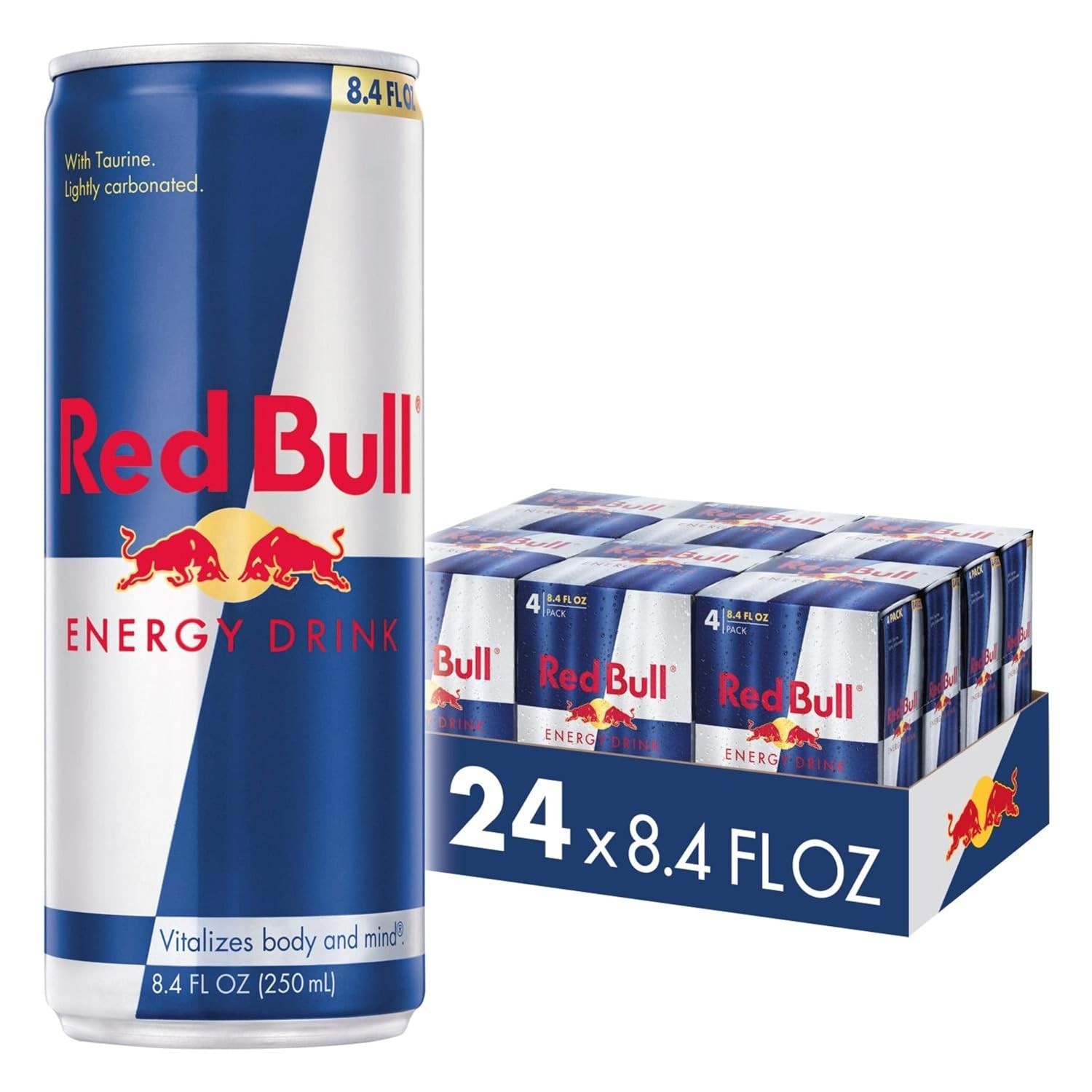 Red Bull Energy Drink with 80mg Caffeine plus Taurine, 8.4 Fl Oz (24 Pack) Cans