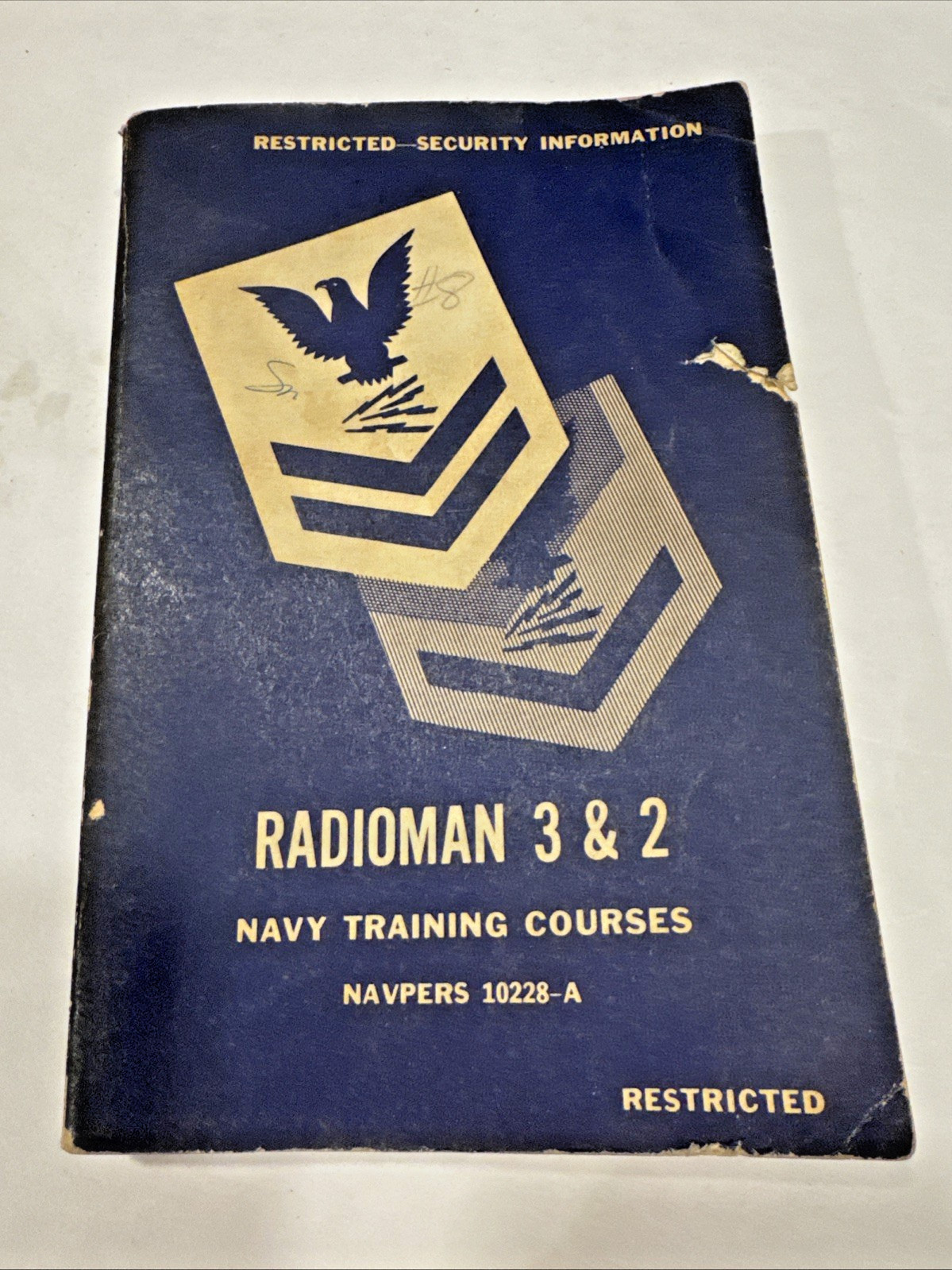 RARE 1953 Radioman 3 & 2 Navy Training Courses NAVPERS 10228-A Restricted Book