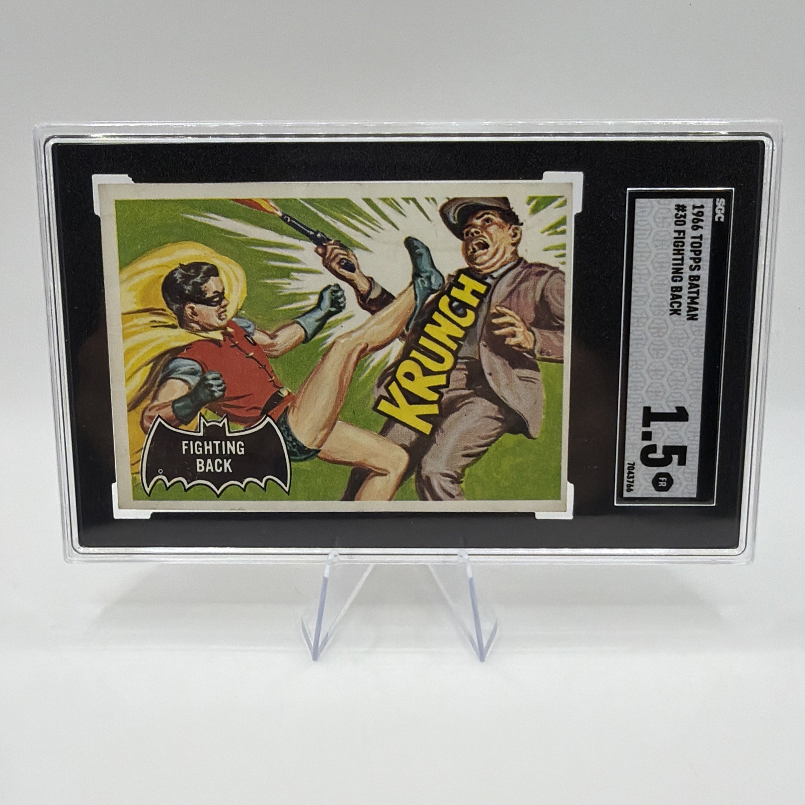 1966 Topps Batman Black Bat Cards #30 Robin Card (Fighting Back) SGC 1.5