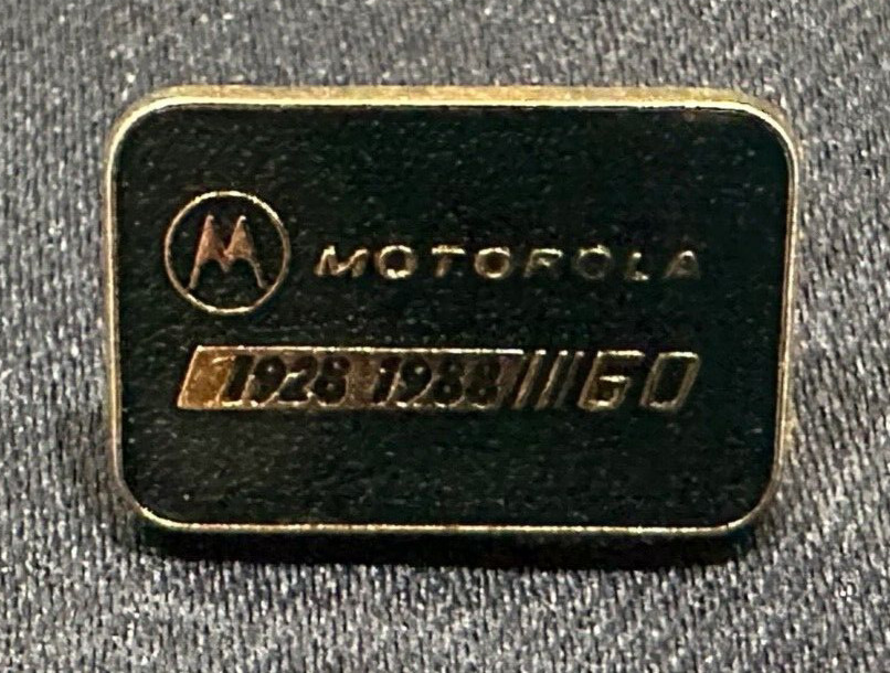 Vintage Motorola Telecommunications Co. 60 Year Hat Lapel Pin - USA - 1928-1988