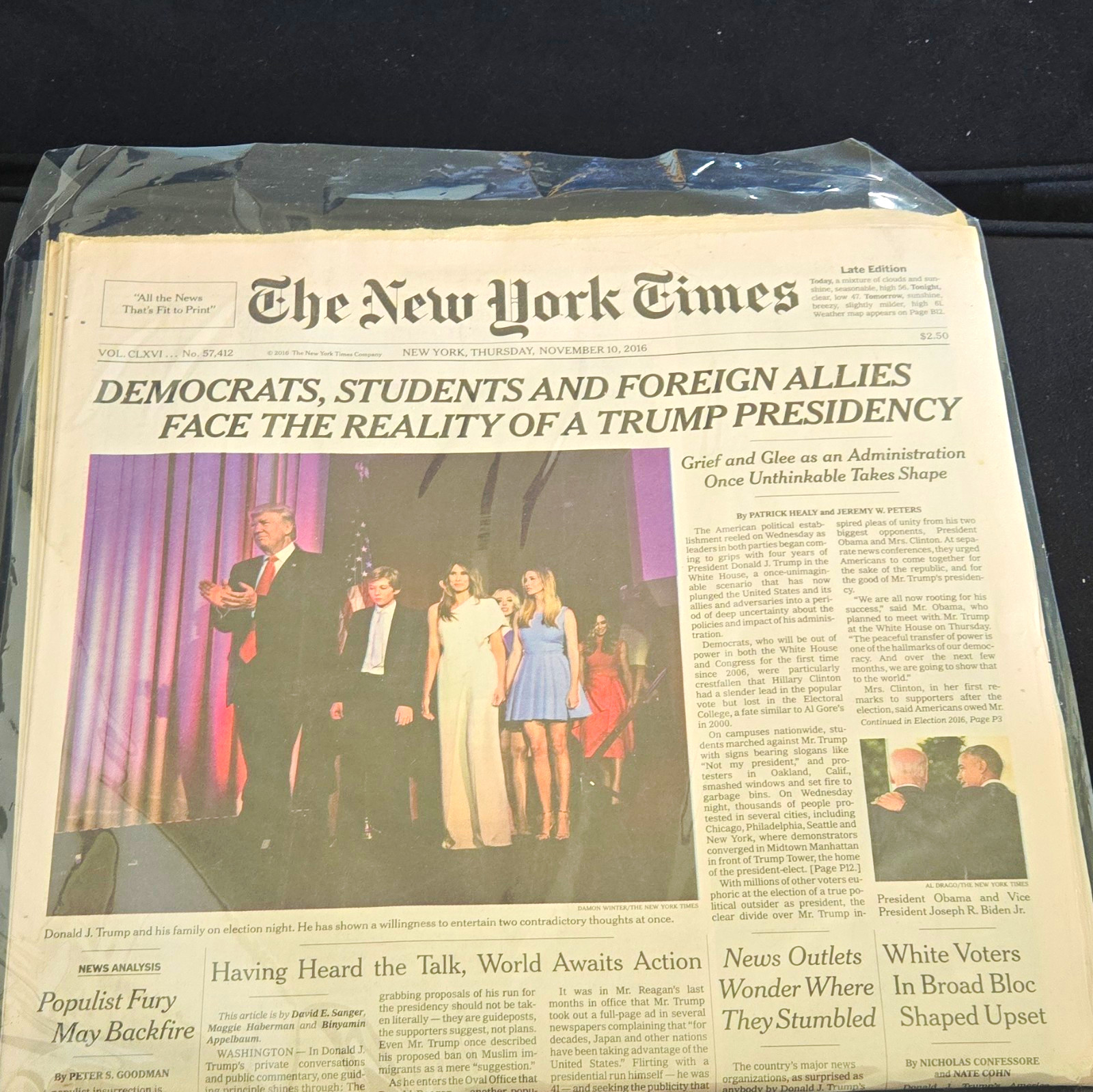 The New York Times Late Edition Thursday November 10, 2016 - Trump Presidency