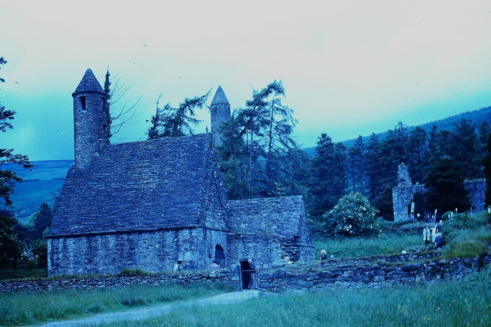 Vintage 35mm Photo Slide Glendalough Ireland Medieval Church Monastery 1960s 70s