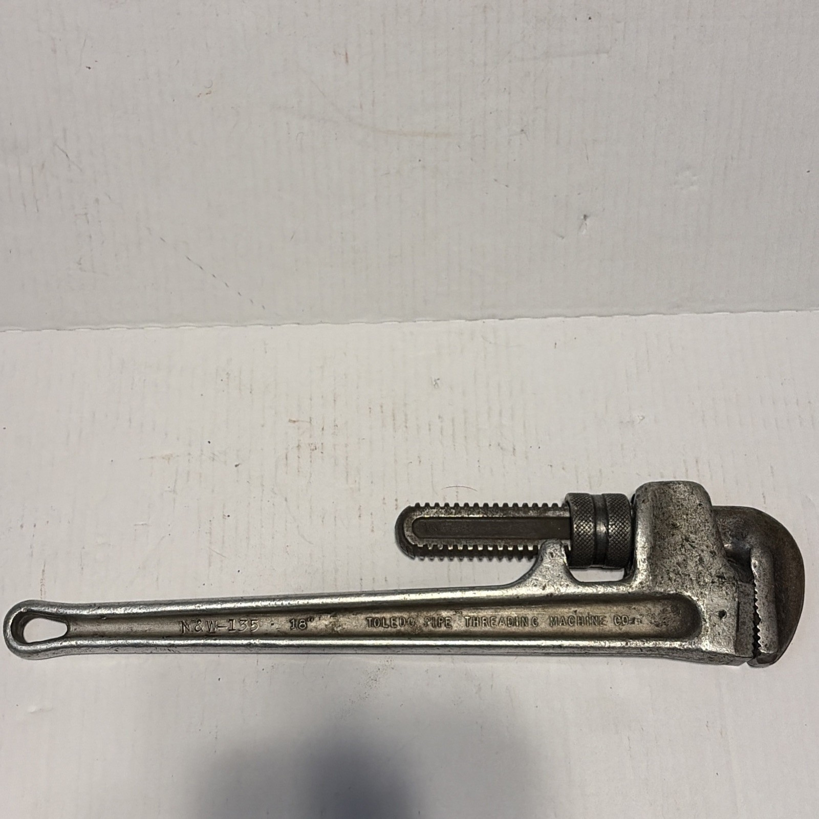 Vintage Toledo 18” Drop Forged Aluminum Pipe Wrench  Norfolk And Western RLWY