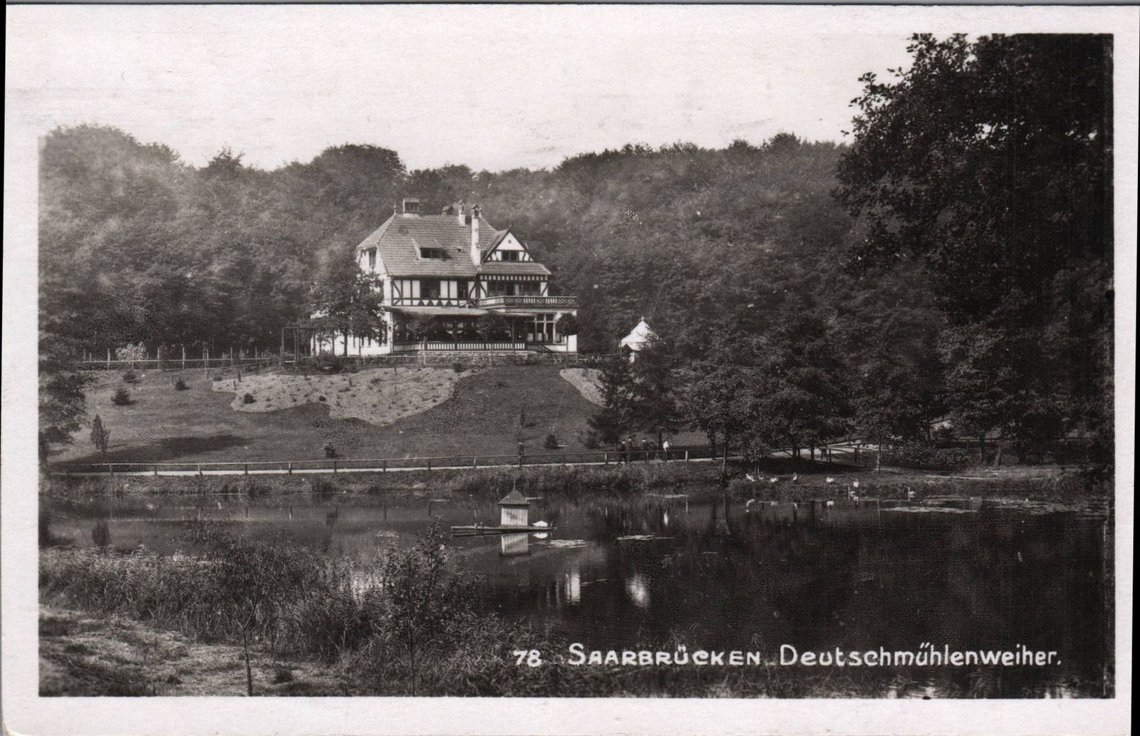 Postcard Saarbrücken Deutschmühlenweiher – Referendum 13.1.1935