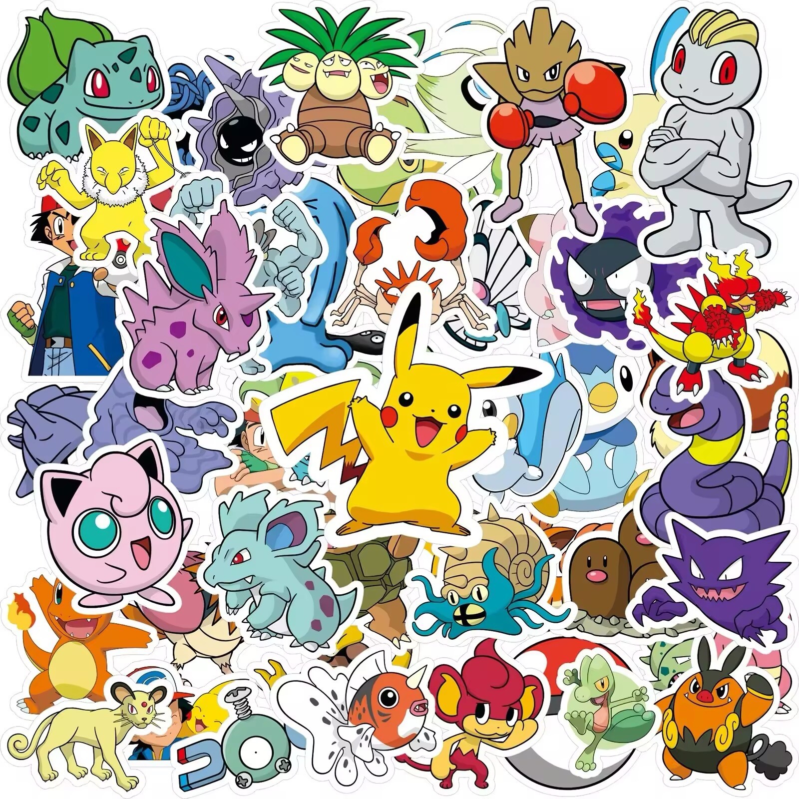 50 Pcs Pokemon Random Sticker Lot - Fun Mix