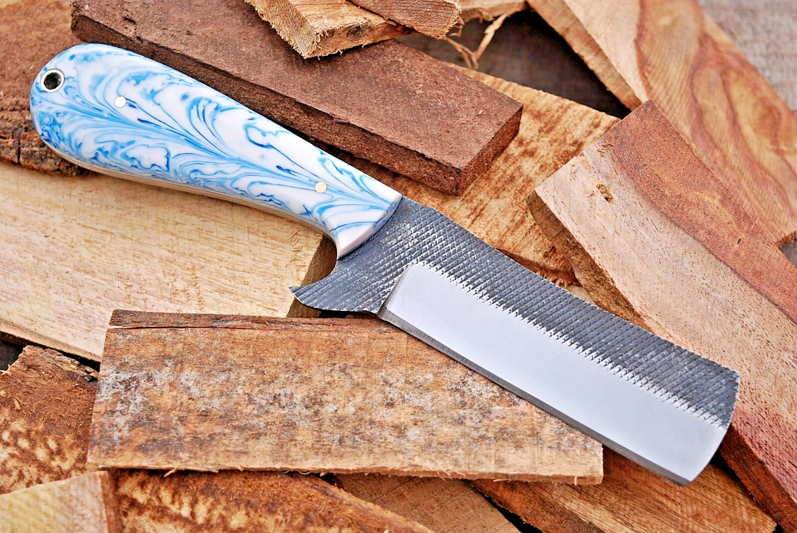 Hand forged Fixed Blade Bull cutter Cowboy Knife Resin Handle High Carbon 1229