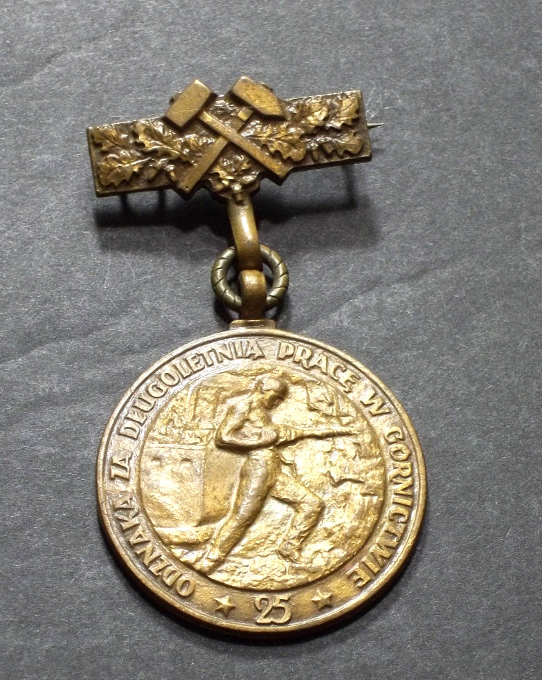 POLISH PEOPLES REPUBLIC MINERS MEDAL LONG SERVICE 25 YEARS ORIGINAL VINTAGE