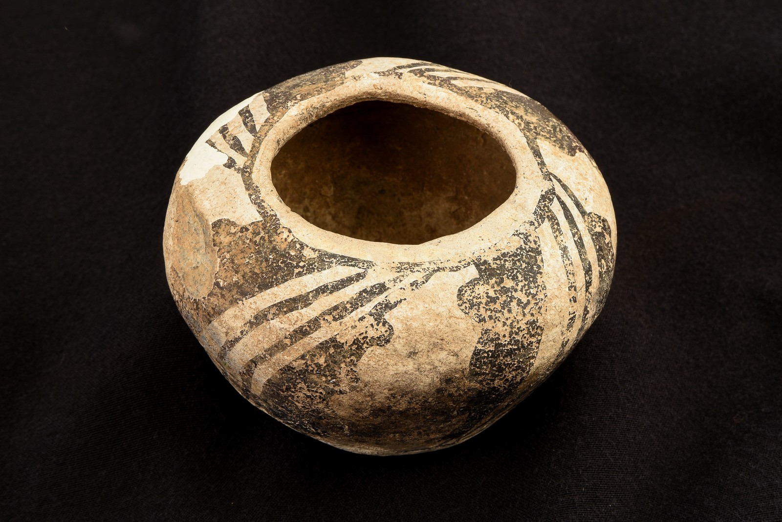 Pre-Columbian Mimbres Black White Pottery Jar, 10th to 12th Cty Native American