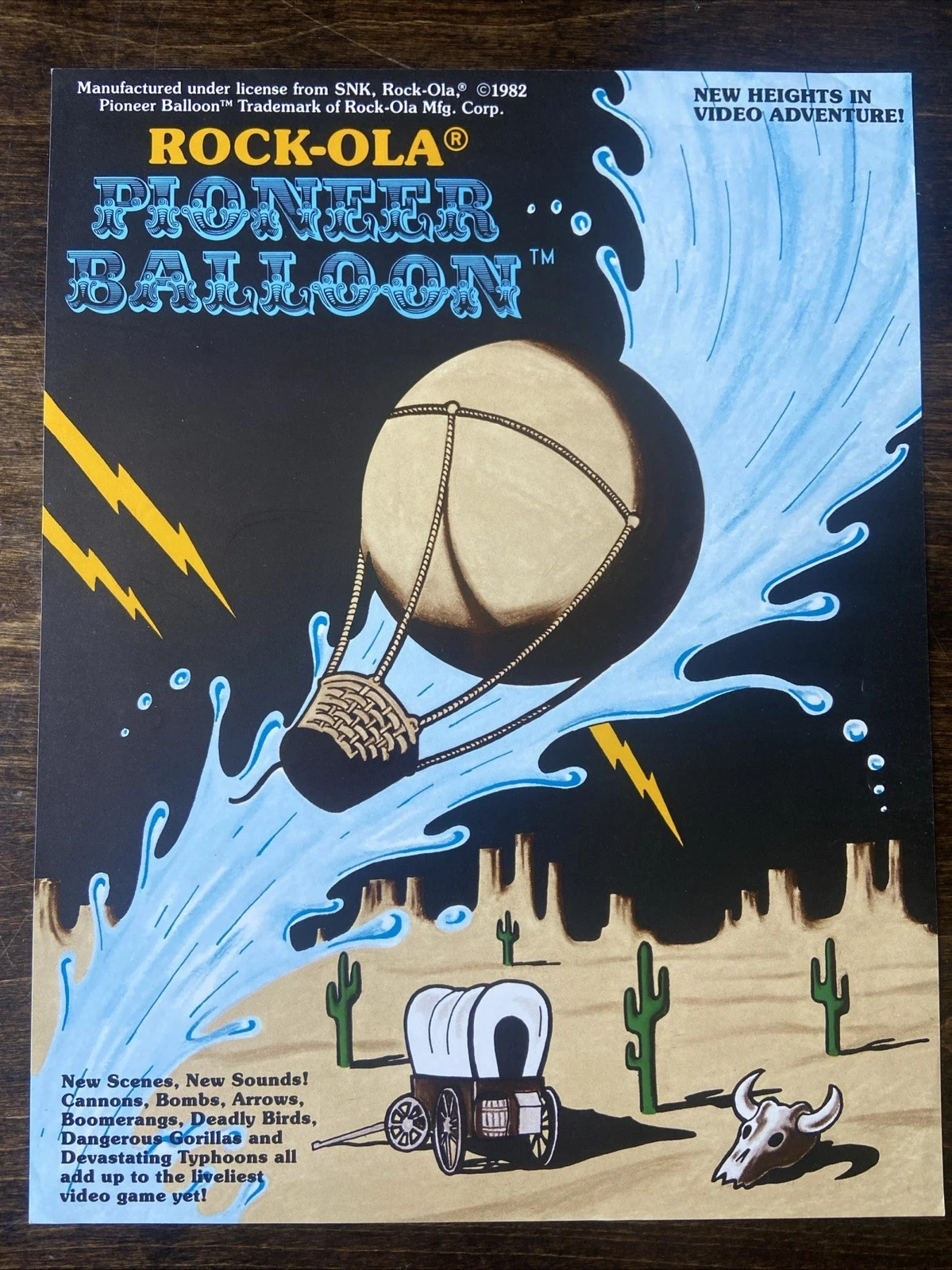 Rock-ola Pioneer Balloon Arcade Pinball FLYER Original Ad Promo Poster Not PCB