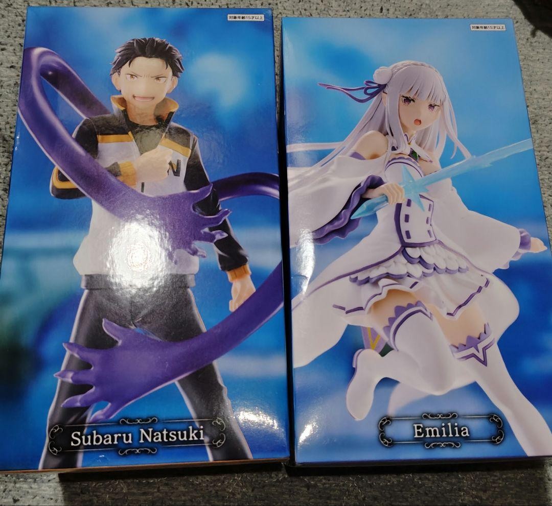 Subaru Natsuki & Emilia Figure 2 Types Set  Re:Zero Gigo Limited Furyu