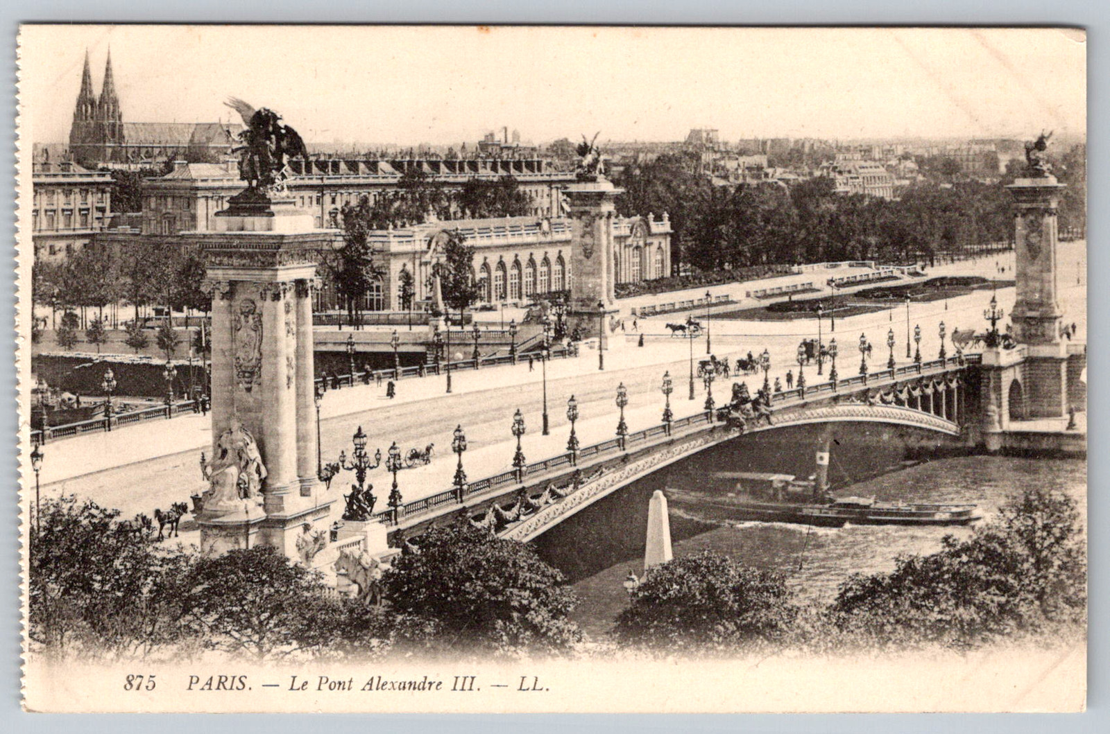 c1910s Paris Pont Alexandre III France LL Series Antique Postcard