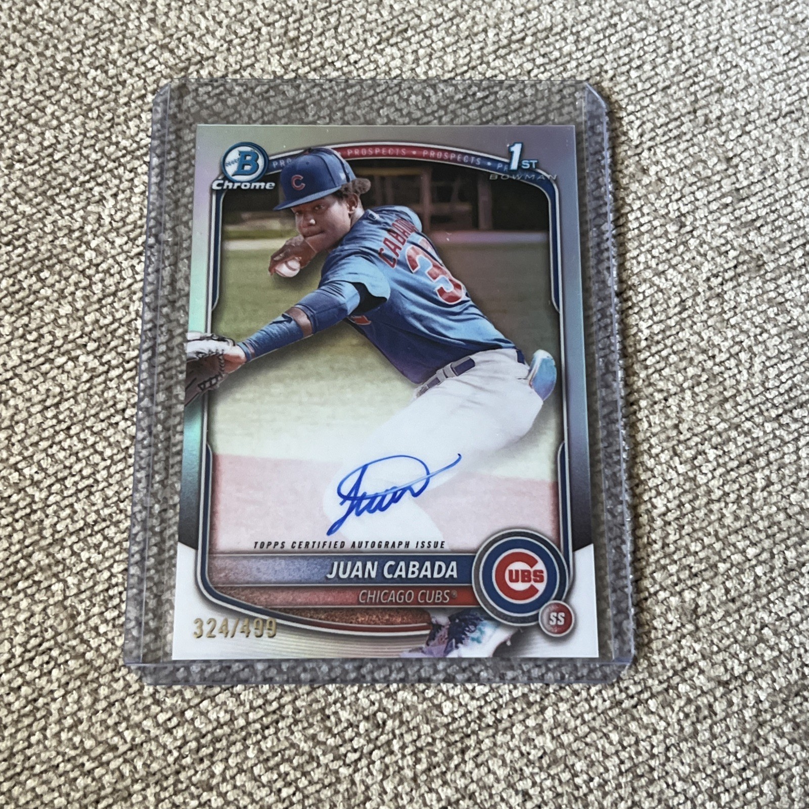 2025 Topps Bowman Chrome Prospects 1st Juan Cabada Auto Refractor /499