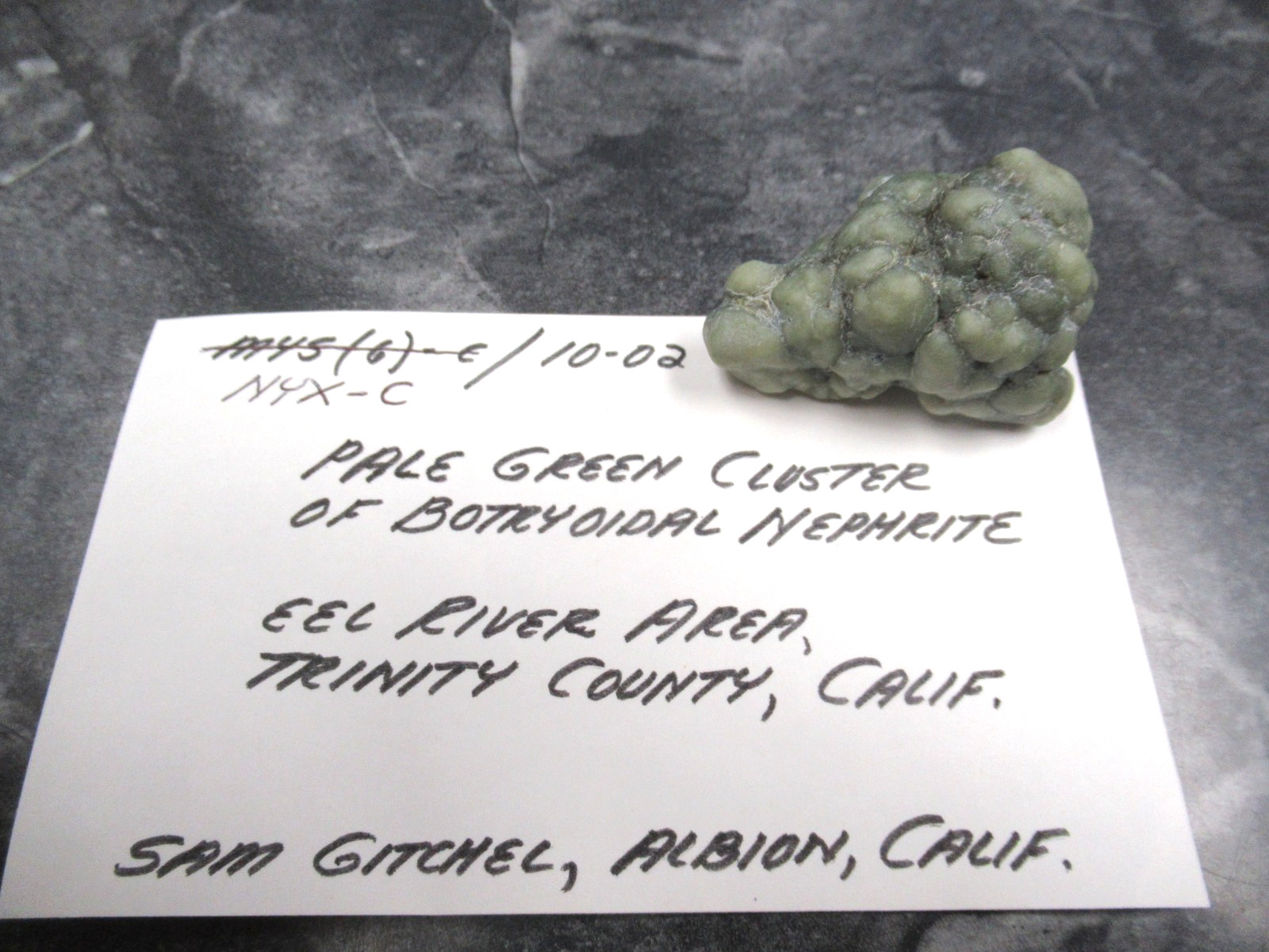 Pale Green Nephrite Cluster Botryoidal Jade Eel River Trinity Co. California