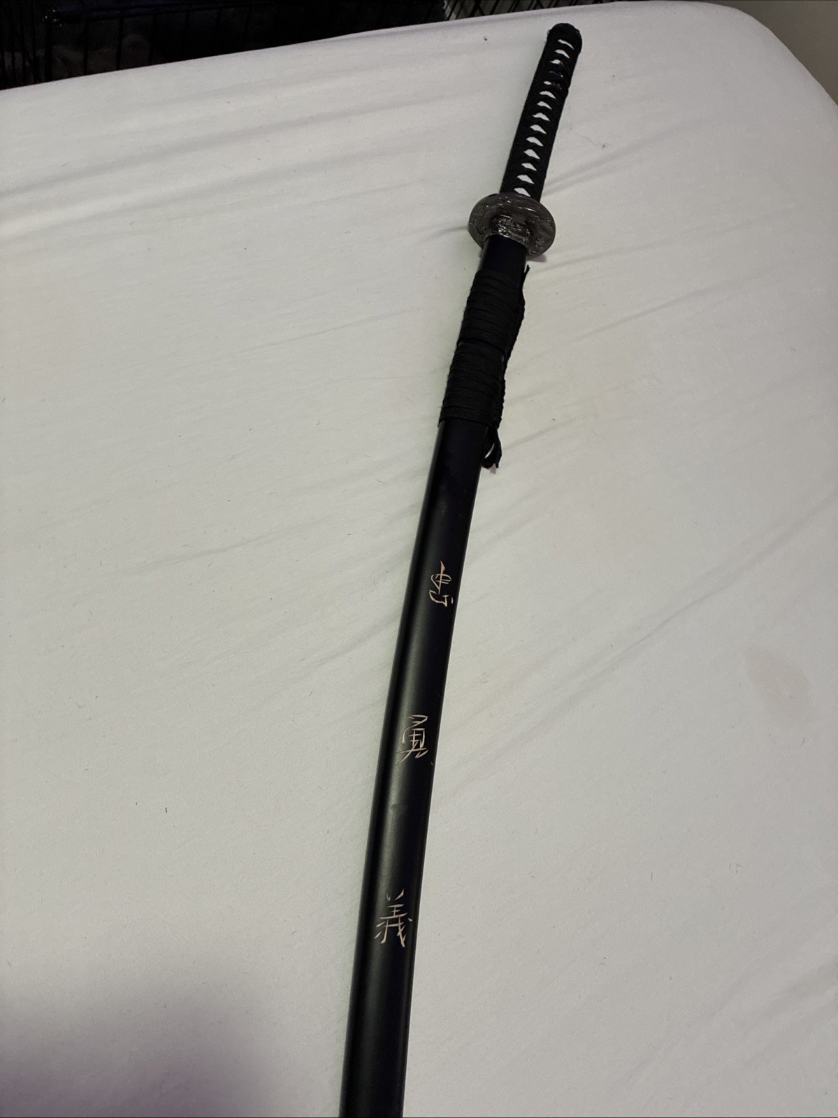 Old 1997 L Japanese Samurai Katana With Engravings Chinese Engravings And Dragon