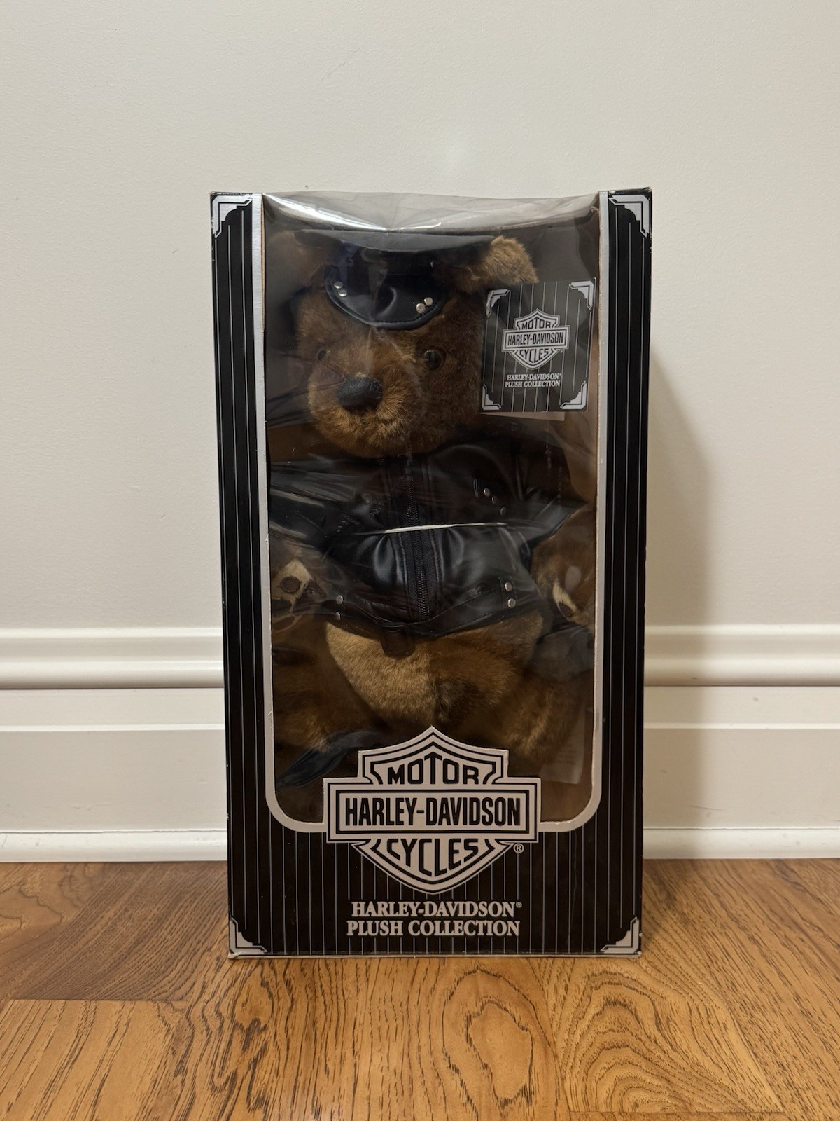 Vintage 1997 Harley Davidson Plush Collection Biker Bear Leather Cap Jacket Box