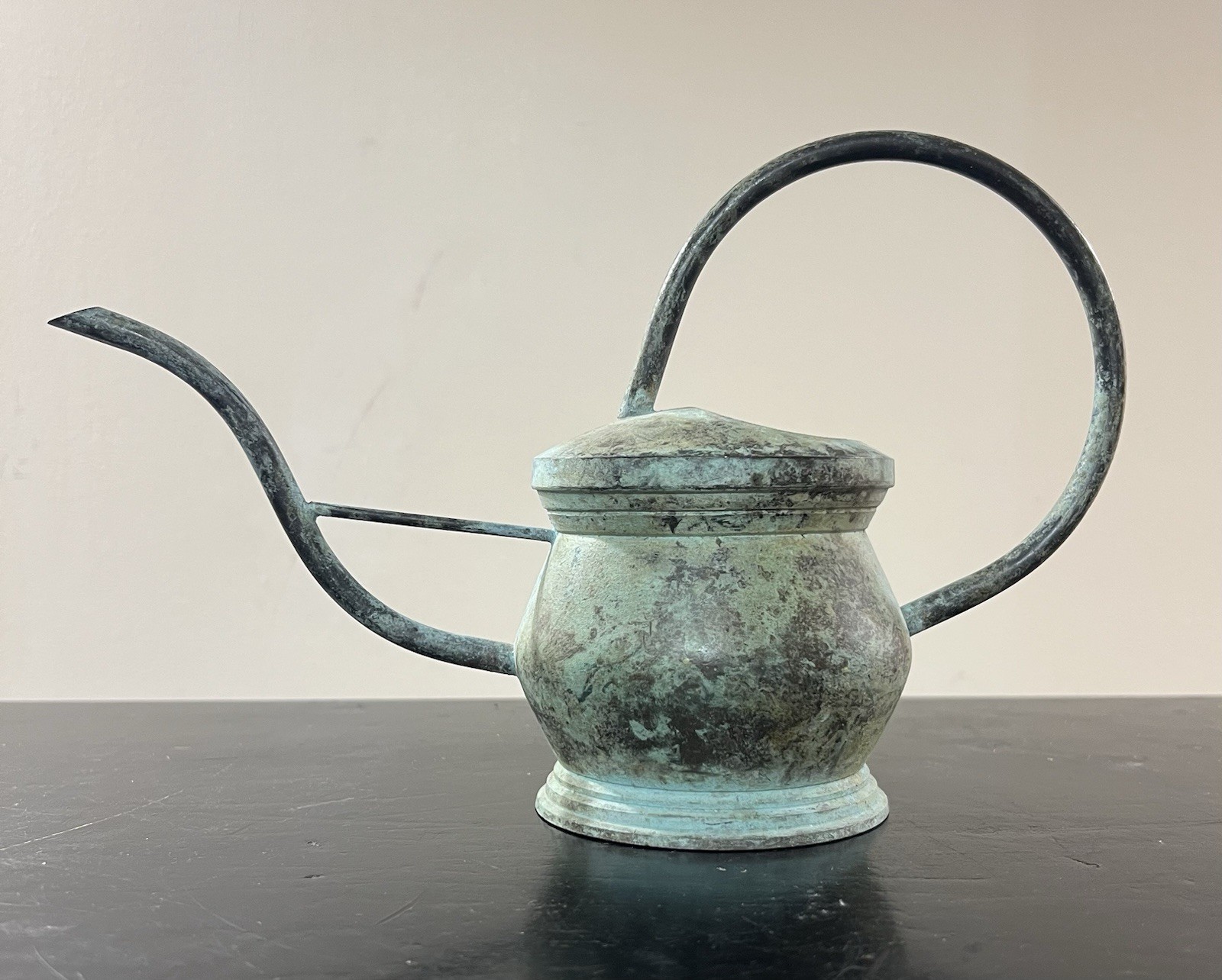 Stunning Vintage MCM Patinated Solid Brass Petite Watering Can