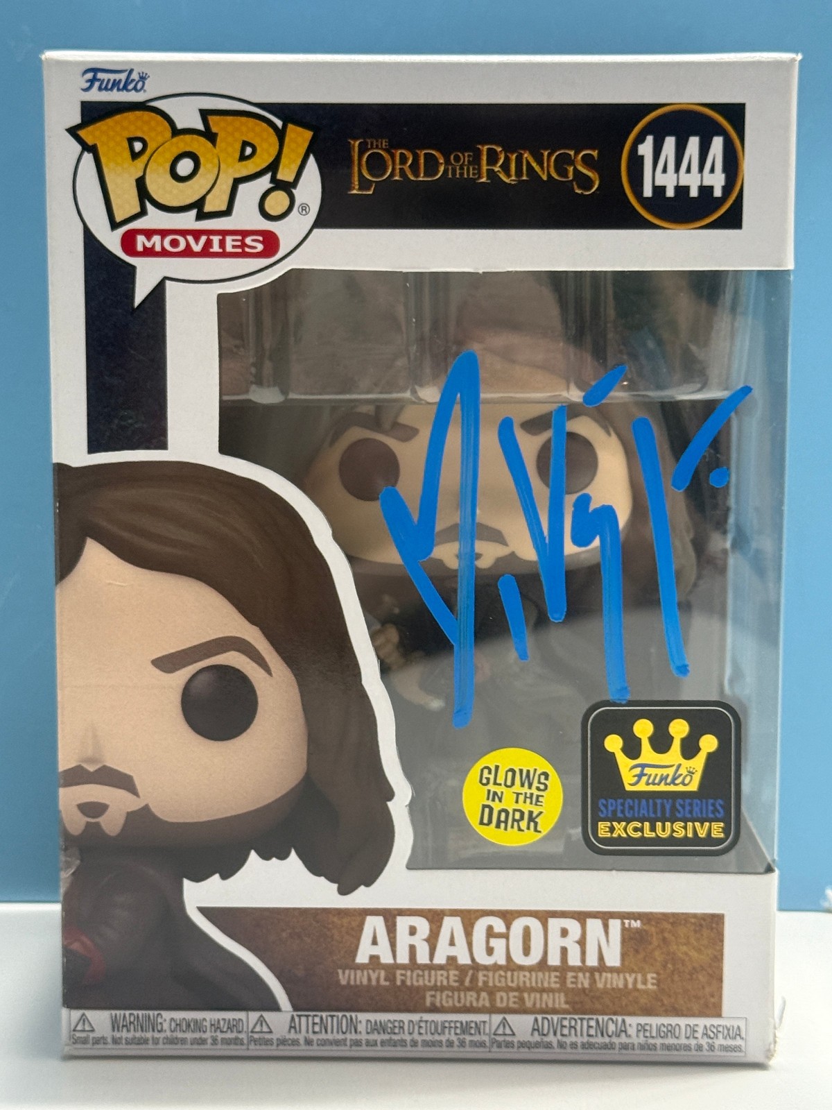 Funko Pop THE LORD OF THE RINGS - ARAGORN #1444 SIGNED COA AUTHENTICATED