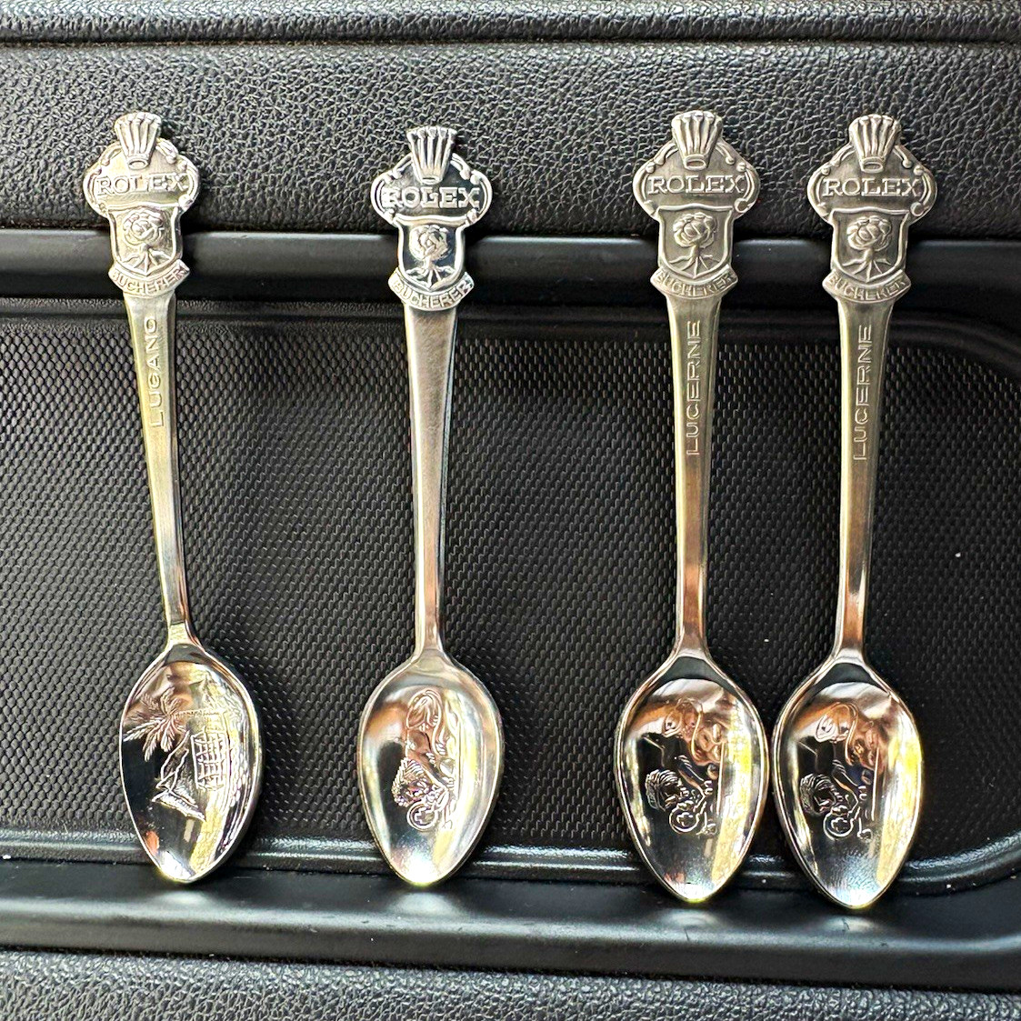 Bucherer of Switzerland Rolex Souvenir Spoon Set of 4 Silver Metal CB 68
