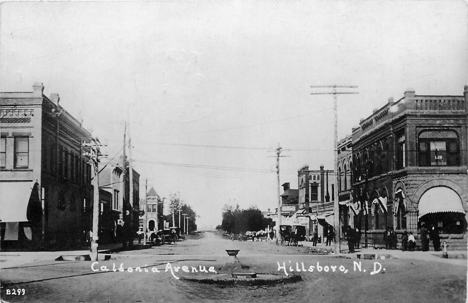 1916 Hillsboro North Dakota Street View occupation RPPC Postcard 26-1310