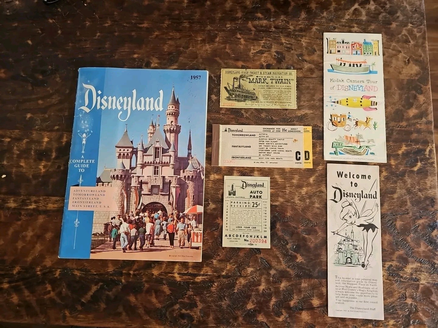 Disneyland Vintage Ephemera Tickets Brochure Parking 1950\'s