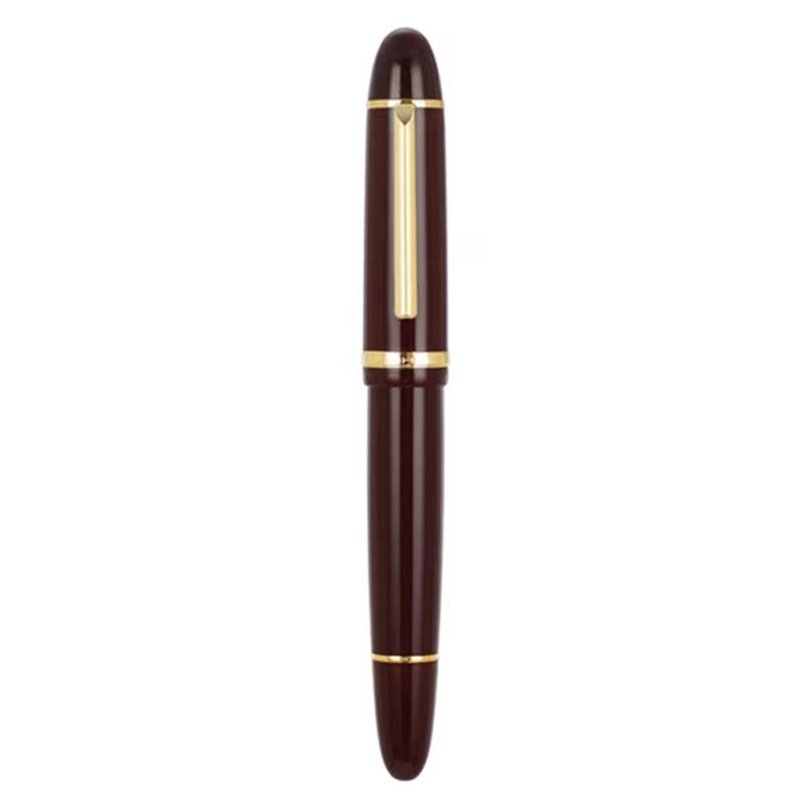 Wine Red Acrylic Fountain Pen Metal Gold Clip Fine 0.5mm Nib Writing Ink Pen