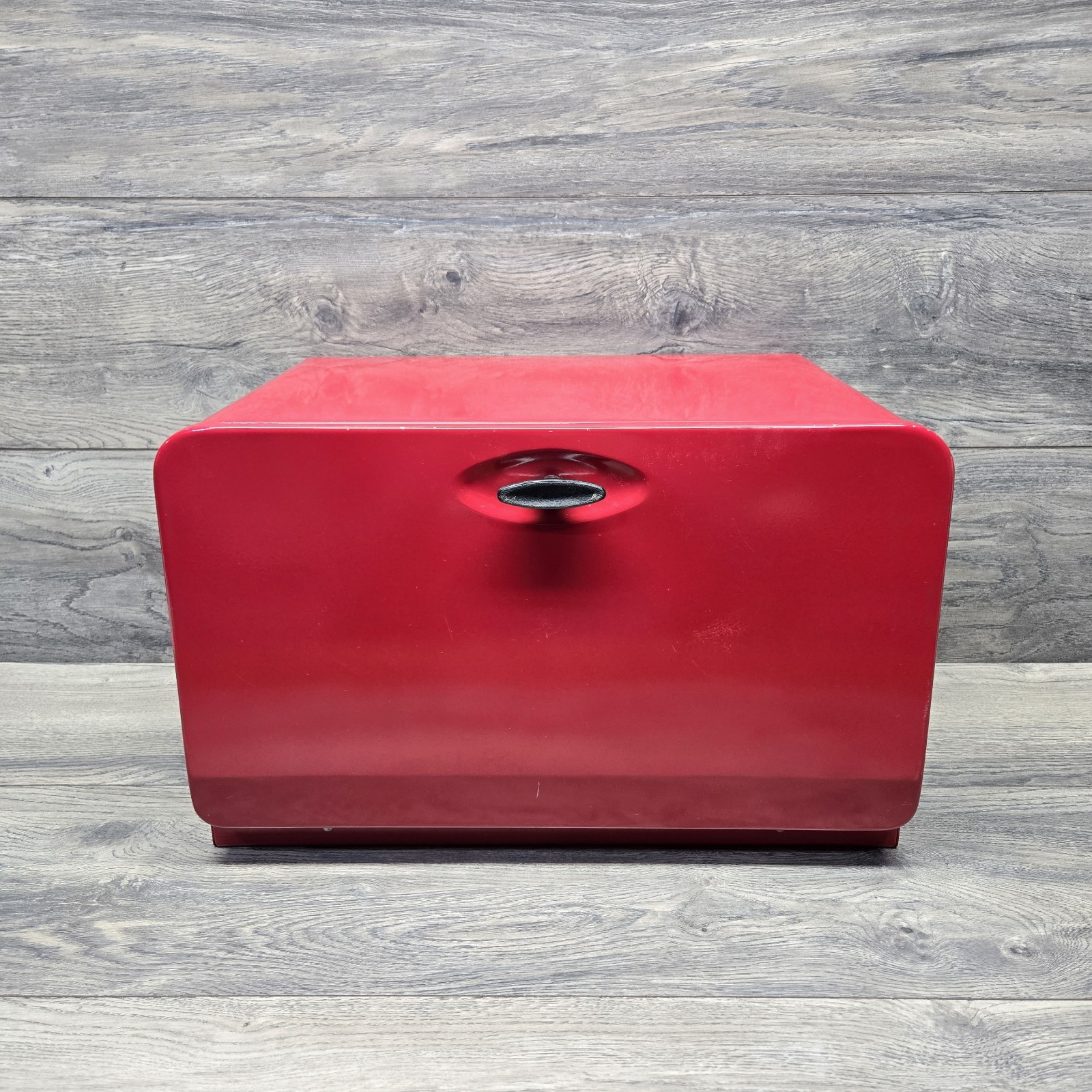 Vintage Large 1960s Red KCO Steel Bread Box Red Canada *No Shelf*