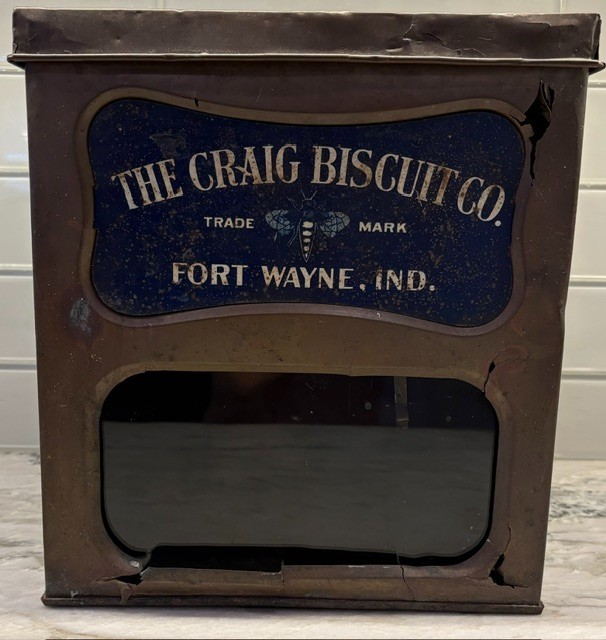 Vintage Metal Craig Biscuit Co Display Box Fort Wayne Indiana